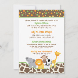 Vilda djungeldjur Baby Shower-inbjudan Inbjudningar