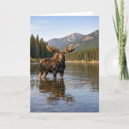 Vilda djur Älg Berg Flod Kort