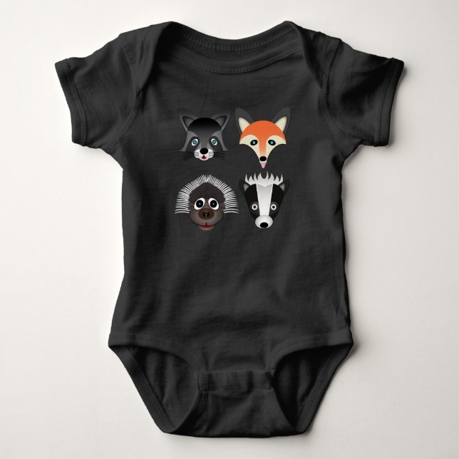 Vilda djur - Baby Jersey Bodydräkt Tee (Framsida)