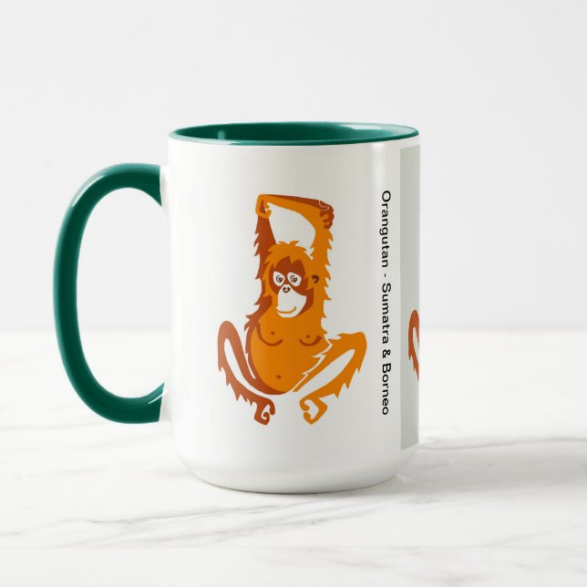 Vilda djur - Cute ORANGUTAN - Natur - Mugg (Vänster)