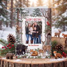 Vilda Djur Familj Foto Julhälsningar