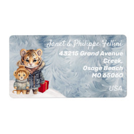 Vilda djur frosty Winter-presentens festliga anpas Fraktsedel