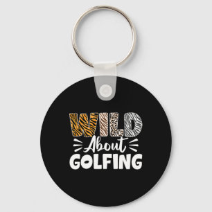 Vilda djur golfmönster golfare leopard nyckelring