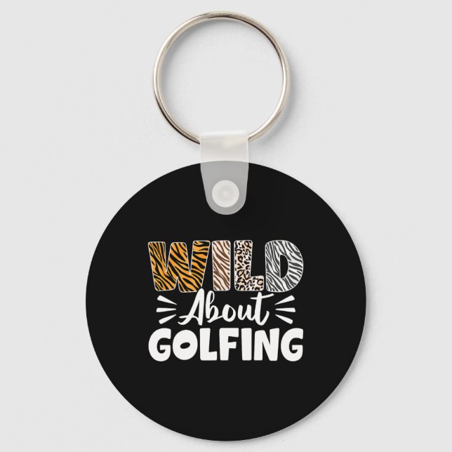 Vilda djur golfmönster golfare leopard  nyckelring (Framsida)