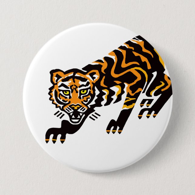 Vilda djur - Graphic TIGER -Wildlife - Nature Knapp (Framsida)