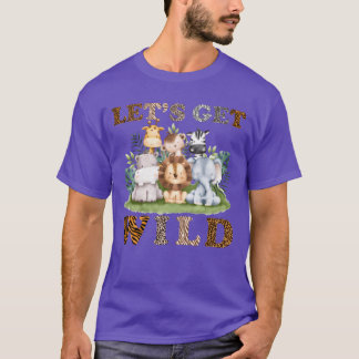 Vilda djur i djurpark pojkar flickor Kawaii Safari T Shirt