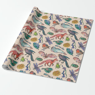 Vilda djur i Irland Wrapping Papper i Beige Presentpapper