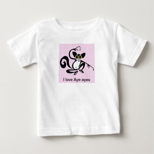 Vilda djur - I kärlek Aye-ayes -Wildlife- Rosa T Shirt (Framsida)