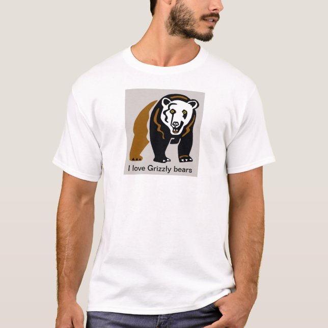 Vilda djur - I kärlek GRIZZLY BEARS - Wildlife T Shirt (Framsida)