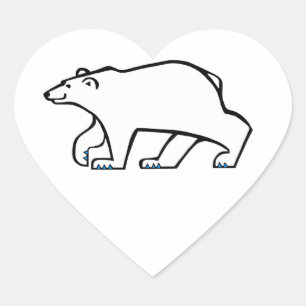 Vilda djur - I kärlek Polar BEARS - Djurälskare - Hjärtformat Klistermärke