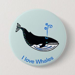 Vilda djur-I kärlek WHALES-Marine willife - Knapp