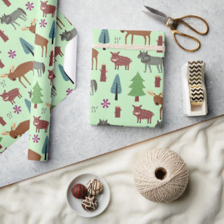 Vilda djur i skogen rådjur vildsvin varg presentpapper
