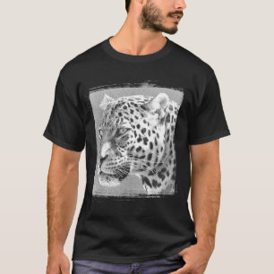 Vilda djur Leopard Head Modern Black Elegant T Shirt