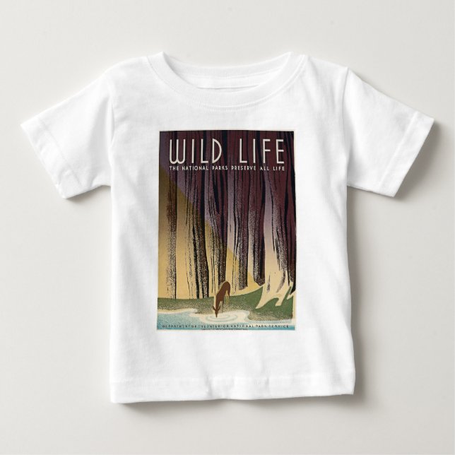 Vilda djur - Nationellt Parker bevarar hela livet. Tee Shirt (Framsida)