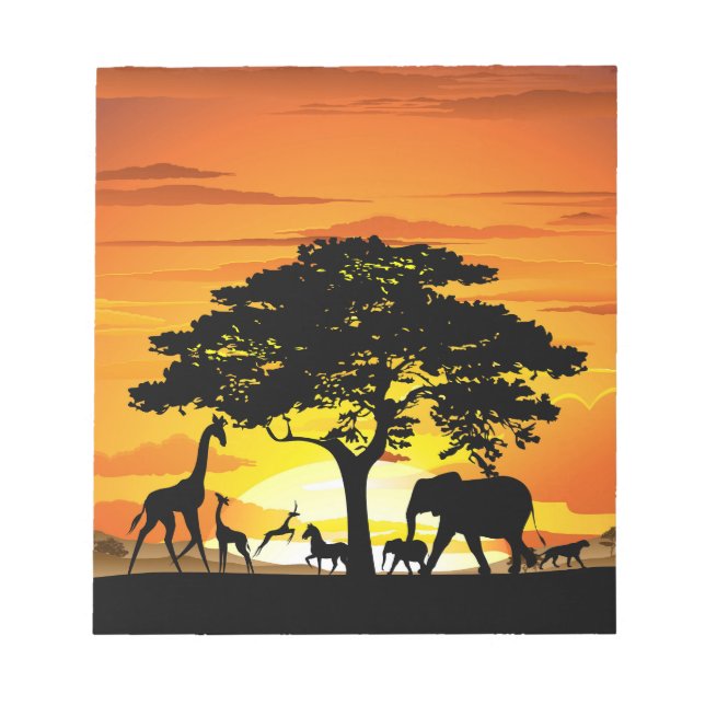 Vilda djur om African Savanna Sunset Anteckningsblock (Framsida)