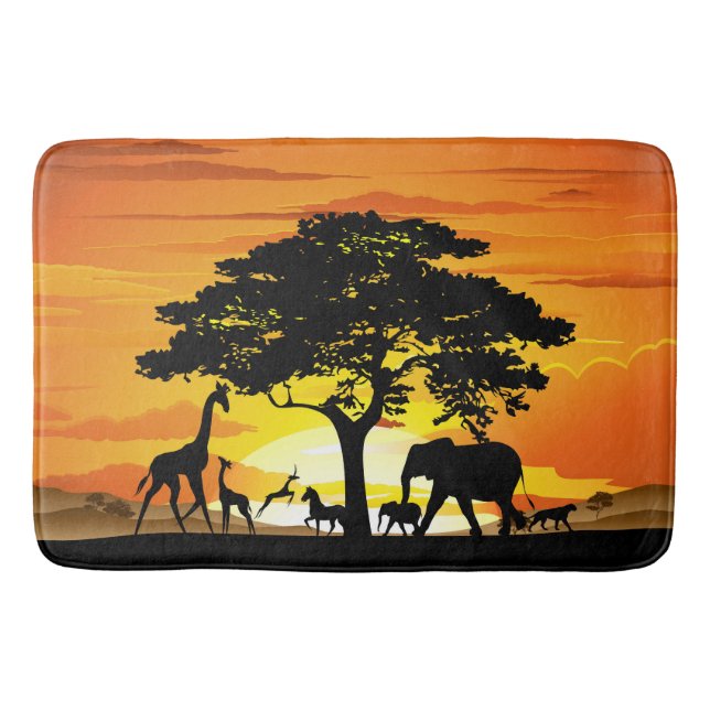Vilda djur om African Savanna Sunset Badrumsmatta (Framsidan)