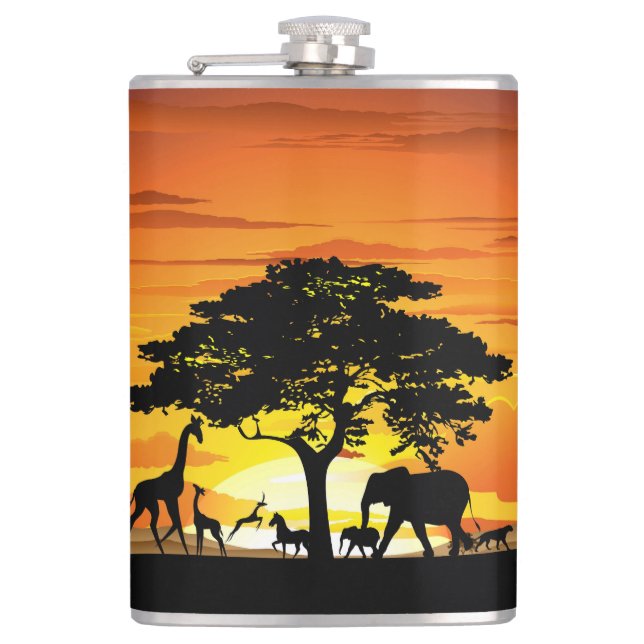 Vilda djur om African Savanna Sunset Fickplunta (Framsidan)