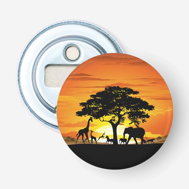 Vilda djur om African Savanna Sunset Flasköppnare (Framsidan)