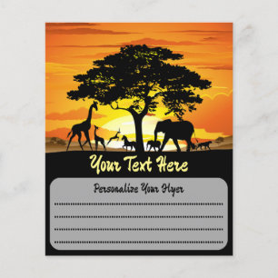 Vilda djur om African Savanna Sunset Flygblad