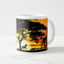 Vilda djur om African Savanna Sunset Jumbo Mugg