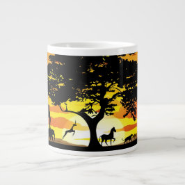 Vilda djur om African Savanna Sunset Jumbo Mugg