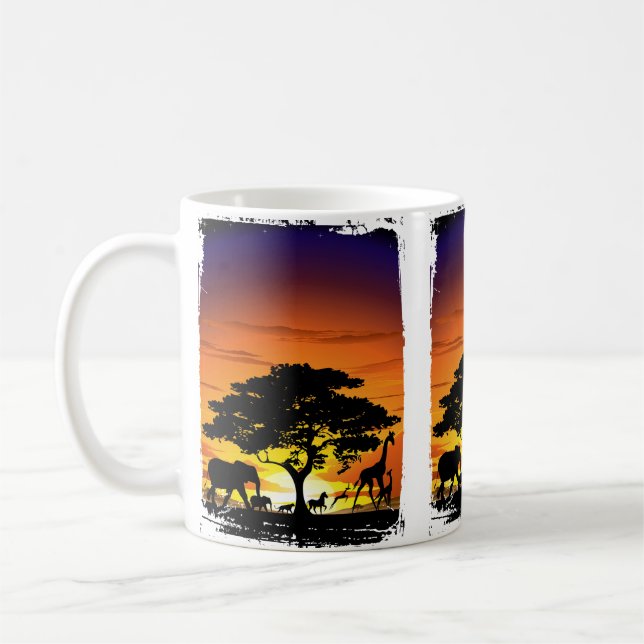 Vilda djur om African Savanna Sunset Kaffemugg (Vänster)