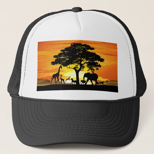 Vilda djur om African Savanna Sunset Keps (Framsida)
