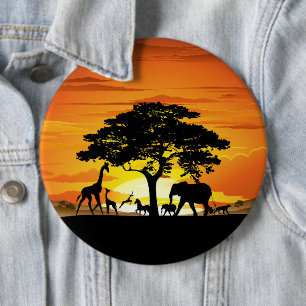 Vilda djur om African Savanna Sunset Knapp