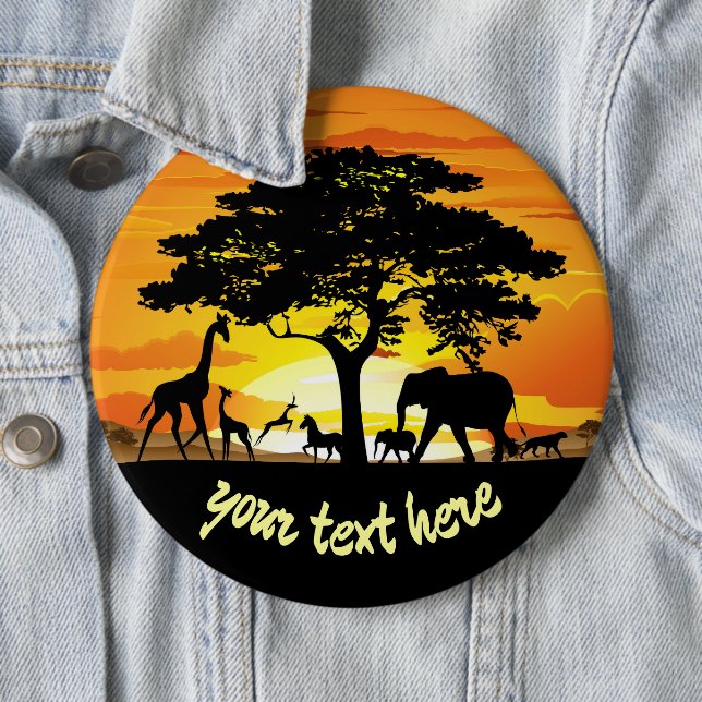 Vilda djur om African Savanna Sunset Knapp (In Situ)