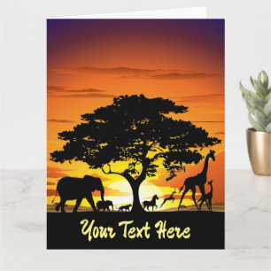 Vilda djur om African Savanna Sunset Kort
