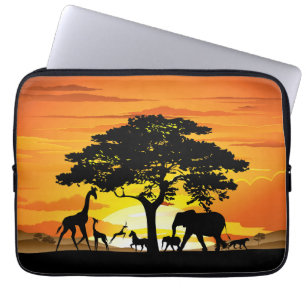 Vilda djur om African Savanna Sunset Laptop Fodral