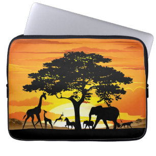 Vilda djur om African Savanna Sunset Laptop Fodral