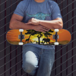 Vilda djur om African Savanna Sunset Mini Skateboard Bräda 18,5 Cm<br><div class="desc">Enastående,  ljusa och fredliga solnedgång på Vilden African Savanna Ligcape med Vilda djur Shapes. Ursprungligen skapat med Hi Quality/Hi Resolution Vector Graphic Art Technique Copyright BluedarkArt TheChameleonArt.</div>