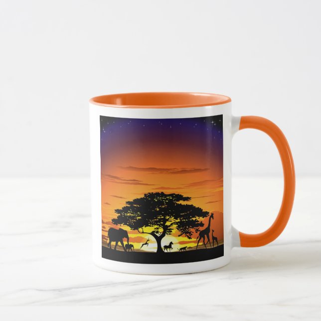 Vilda djur om African Savanna Sunset Mugg (Höger)