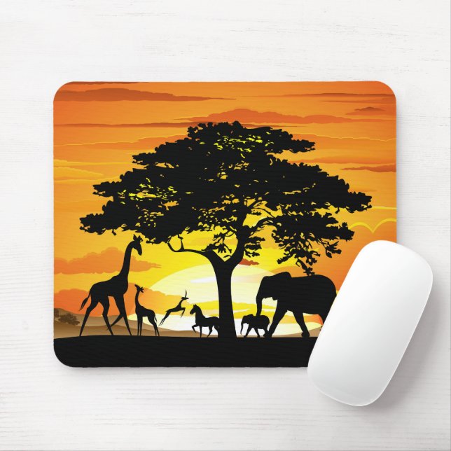 Vilda djur om African Savanna Sunset Musmatta (Med mus)