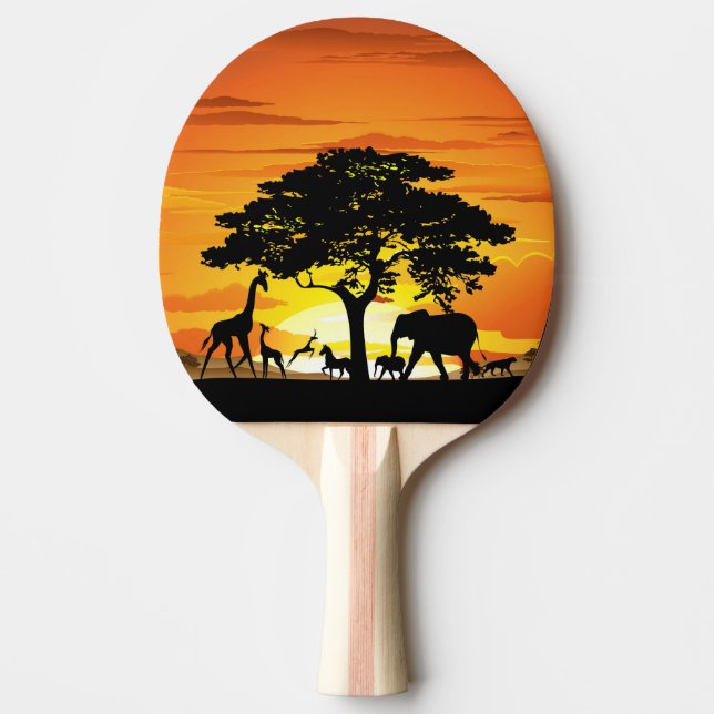 Vilda djur om African Savanna Sunset Pingisracket (Framsidan)