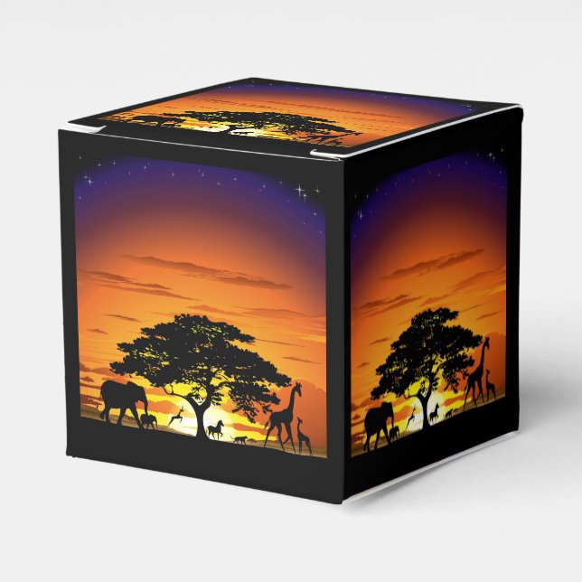 Vilda djur om African Savanna Sunset Presentaskar (Framsidan Sidan)