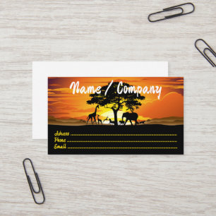 Vilda djur om African Savanna Sunset Visitkort