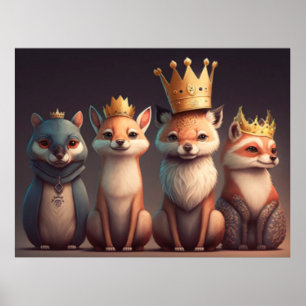 Vilda djur på krona poster