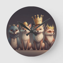Vilda djur på krona rund klocka