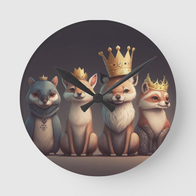 Vilda djur på krona rund klocka (Framsida)