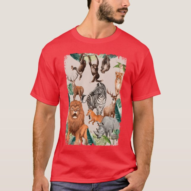 Vilda djur pojkar flickor vän t shirt (Framsida)