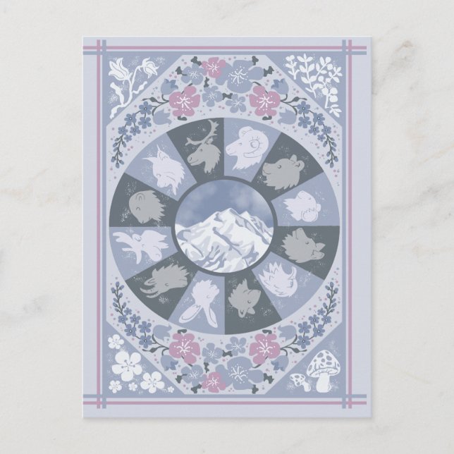 Vilda djur profil vykort (Framsida)