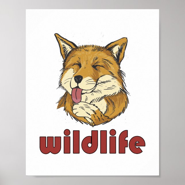 Vilda djur Red Fox - Söt Cute Fox Poster (Framsidan)