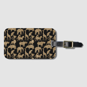 Vilda djur Safari Elegant Guld Glitter Gnistra Bagagebricka