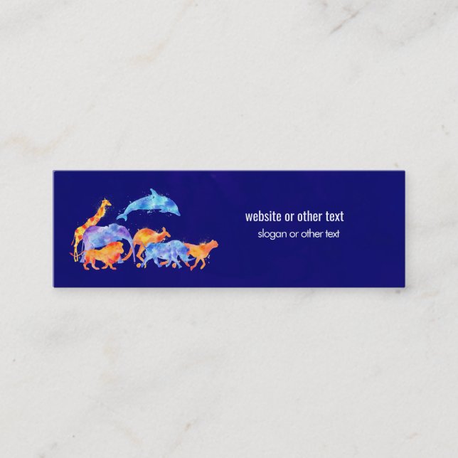 Vilda djur som kör tillsammans färglös vattenfärg mini visitkort (Framsida)