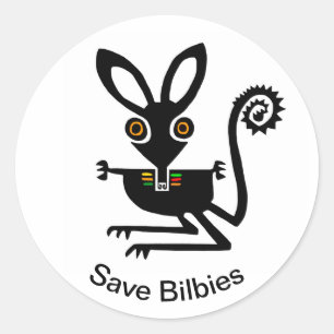Vilda djur - Spara BILBIES- Natur- Australien Runt Klistermärke