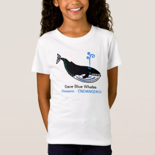 Vilda djur Spara Blue WHALES - Animal activist - T Shirt