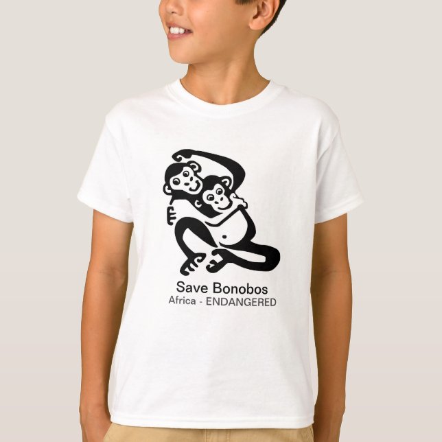 Vilda djur-Spara BONOBOS-Chimpanzee - Afrika T Shirt (Framsida)
