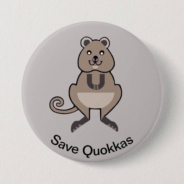 Vilda djur - Spara QUOKKAS - Australien - Knapp (Framsida)